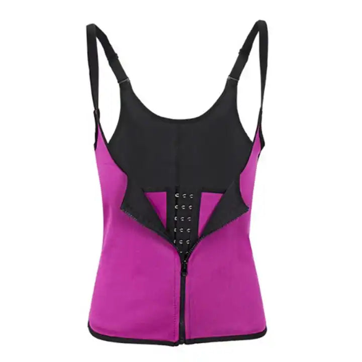 Corrective support corset - vest with hooks, zipper and shoulder
